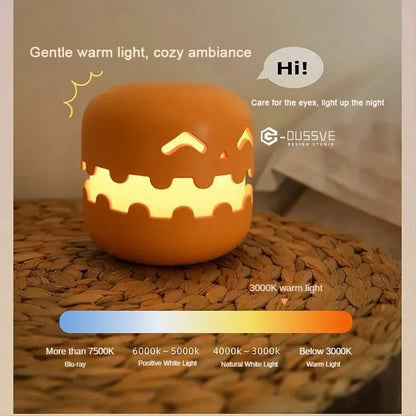 Foldable Pumpkin Night Light Lantern, Rechargeable Halloween Decor