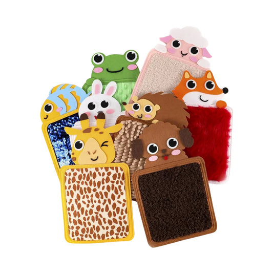 8 Piece Sensory Wall Touch Zoo Mat Set, Felt Textures mix