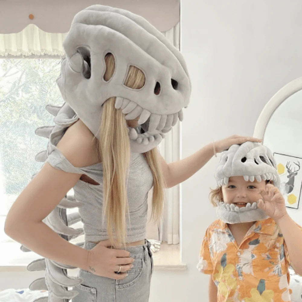75/115cm Cozy Dinosaur Skeleton Head Costume Plush Toy