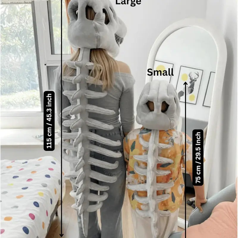 75/115cm Cozy Dinosaur Skeleton Head Costume Plush Toy