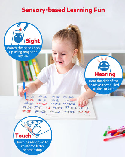 Magnetic Double-Sided Alphabet & Number Tracing Board, Educational STEM Writing Toy