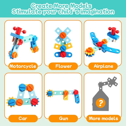 Wooden Kids Toolbox Set – Montessori Construction & Repair Pretend Play