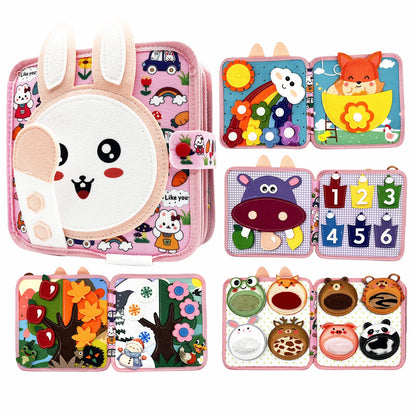 Toddler Montessori Quiet Felt Busy Book – Sensory Learning & Travel Activity