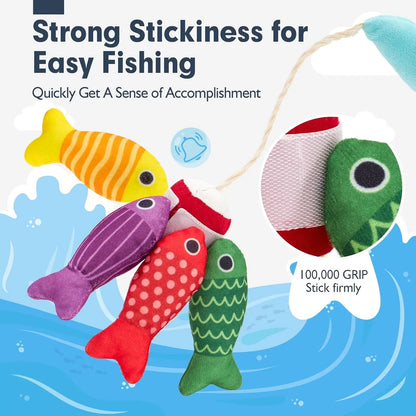 Montessori Toys for Toddler, Cloth Fishing Game with Stacking Cups