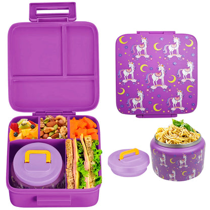 Stainless Steel Leak Proof Lunch Box Set for Kids with dividers