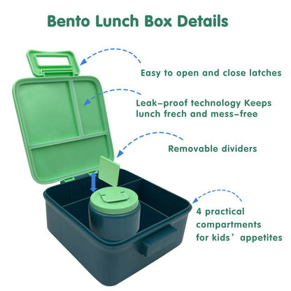 Stainless Steel Leak Proof Lunch Box Set for Kids with dividers