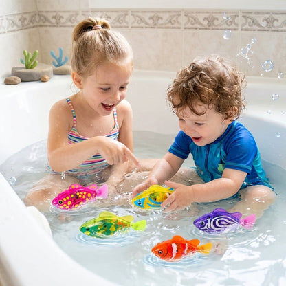 6 Pcs Electronic Swimming Fish Bath Toy With LED Light