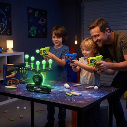 Glow in The Dark Floating Target Game Practice Kids Shooting Toy Gun Set