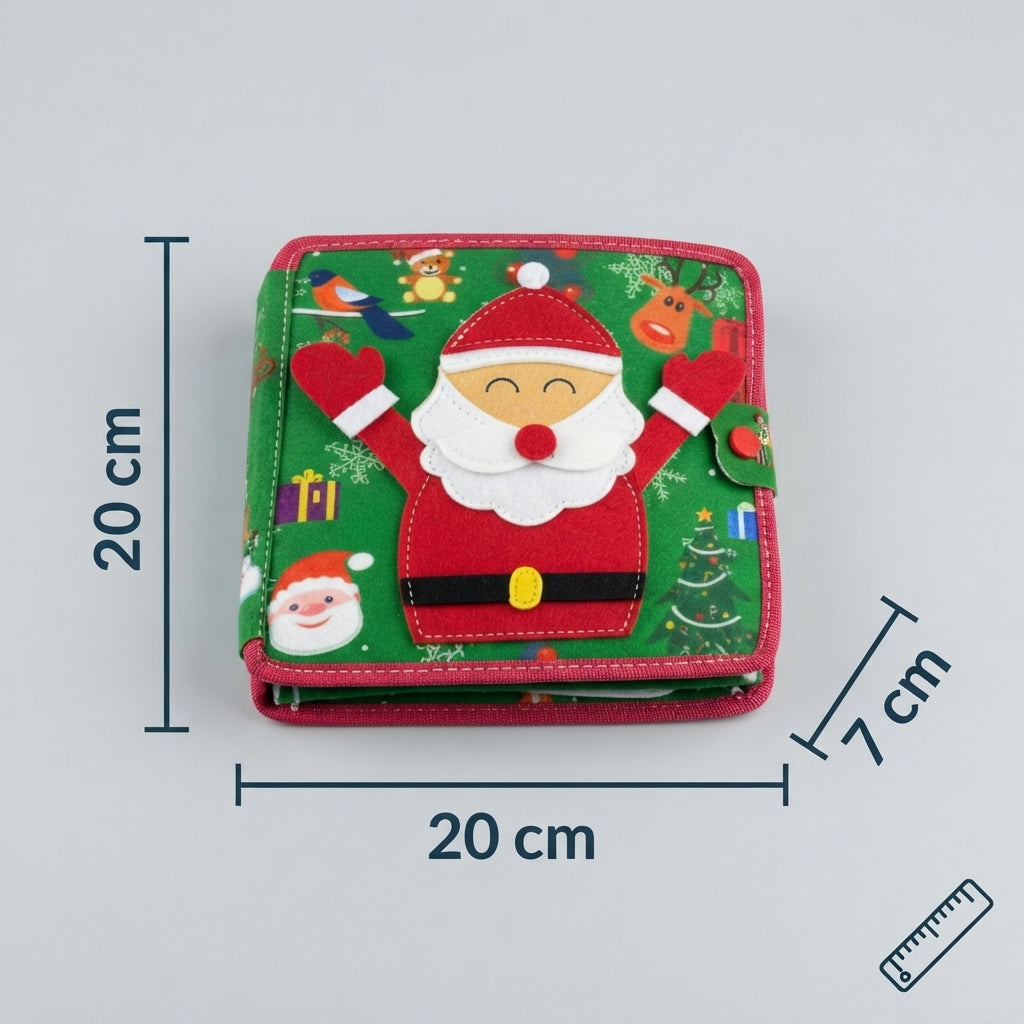 Montessori Christmas Busy Felt Book for Toddlers, Learning Activity Book with Santa