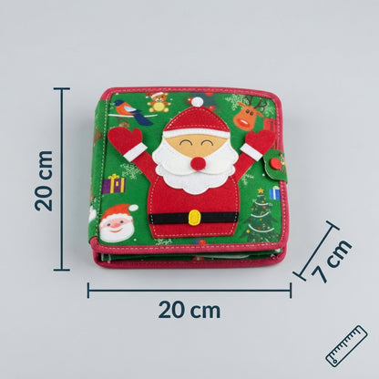 Montessori Christmas Busy Felt Book for Toddlers, Learning Activity Book with Santa