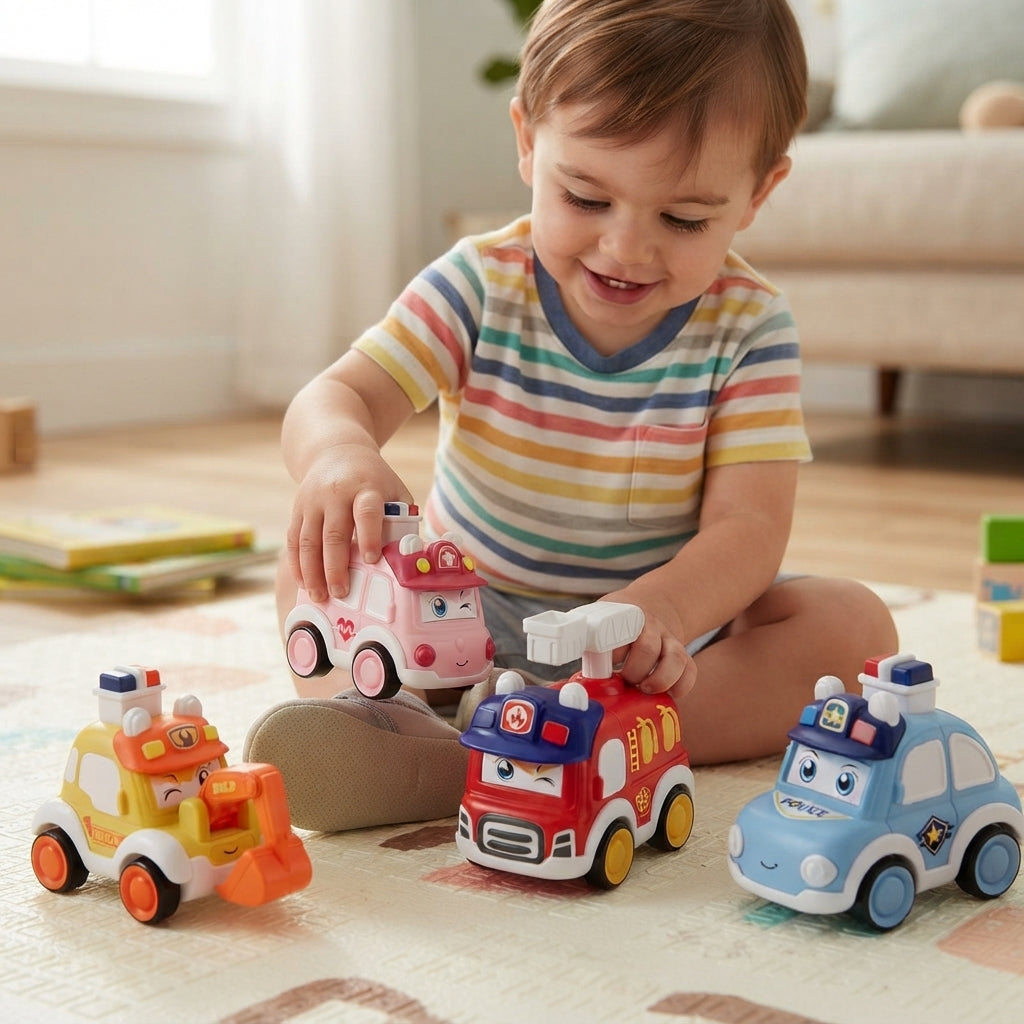 4 Toddler Press and Go Vehicle Toy
