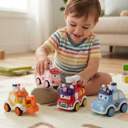 4 Toddler Press and Go Vehicle Toy