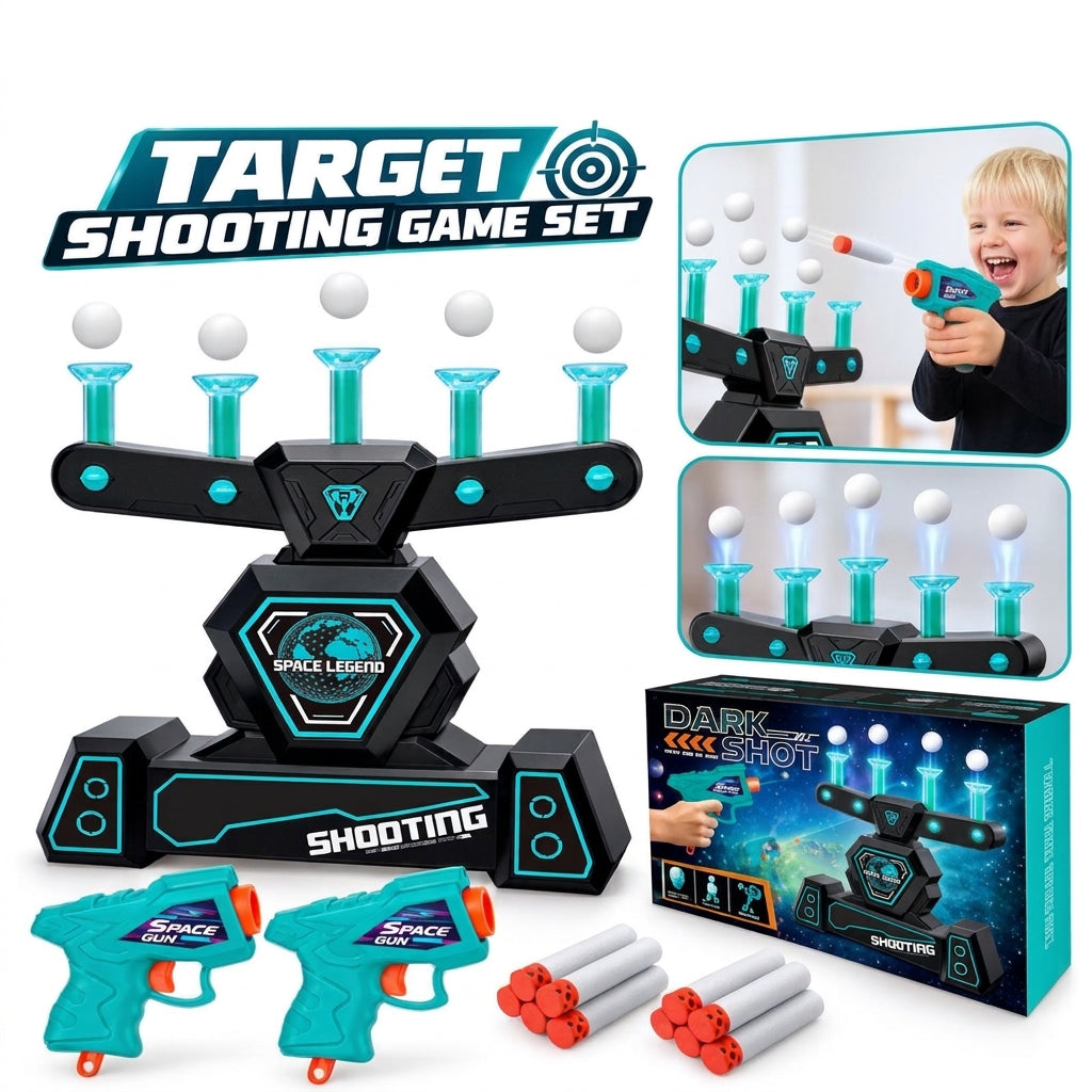 Glow in The Dark Floating Target Game Practice Kids Shooting Toy Gun Set