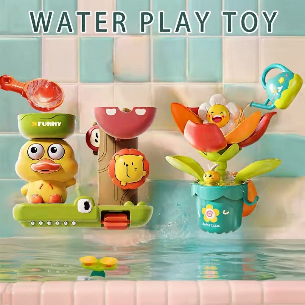Baby Bath Toy Waterwheel Duck Flower Water Spray Shower Toy for Kids