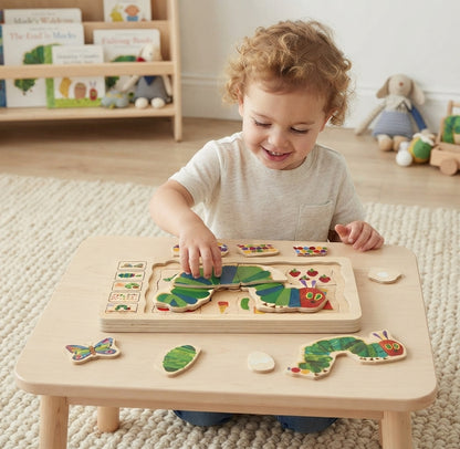 Wooden Montessori Multilayer The Very Hungry Caterpillar 4-in-1 Wooden Jigsaw Puzzle Kids