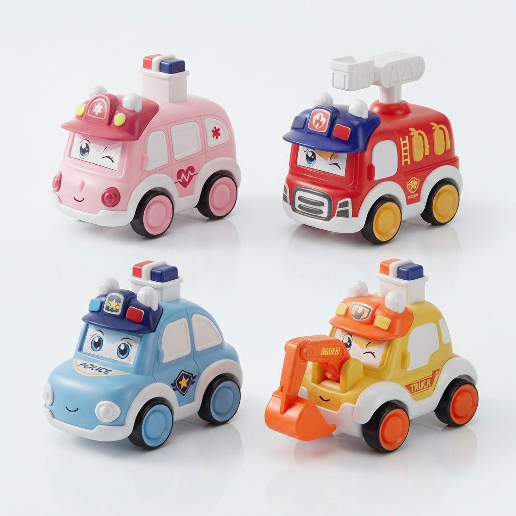 4 Toddler Press and Go Vehicle Toy
