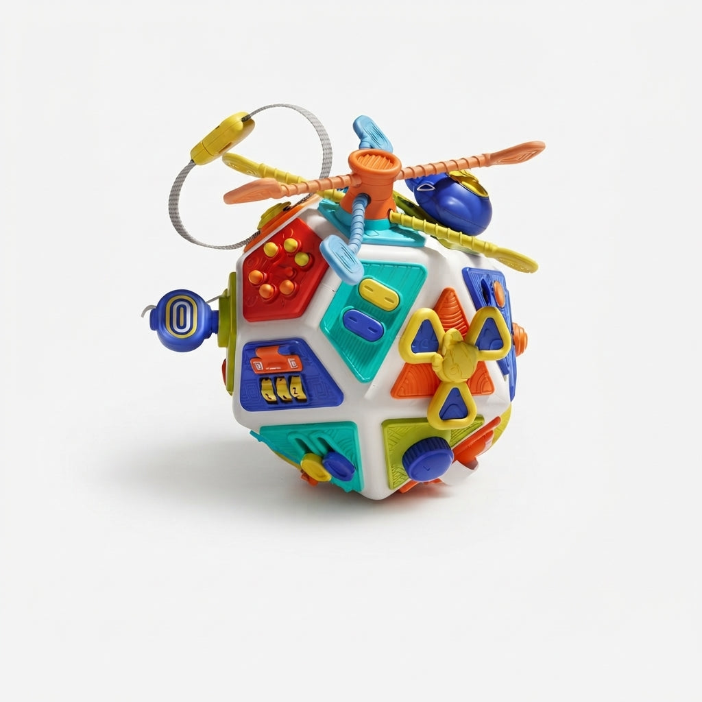 Montessori Sensory Activity Busy Cube for Baby and Toddler, Fine Motor Skills Toy