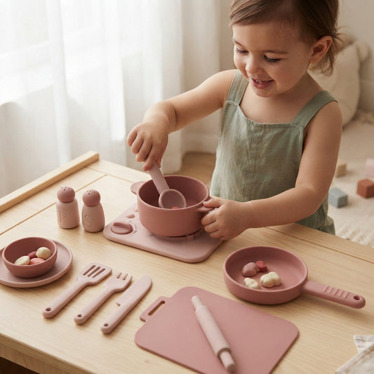 13pcs Silicone Cooking Utensils Kitchen Pretend Play Toy Set