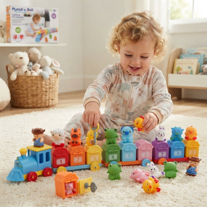 Montessori Farm Train Set – Educational Counting, Sorting & Fine Motor Toy