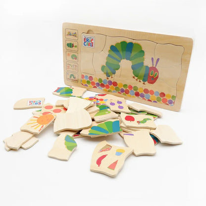 Wooden Montessori Multilayer Caterpillar Jigsaw Puzzle