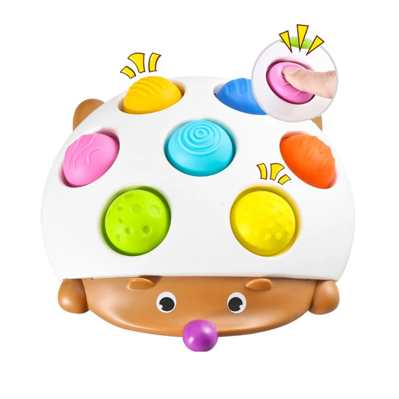 Soft Montessori Hedgehog Sensory Fidget Toy with Push Bubbles pop