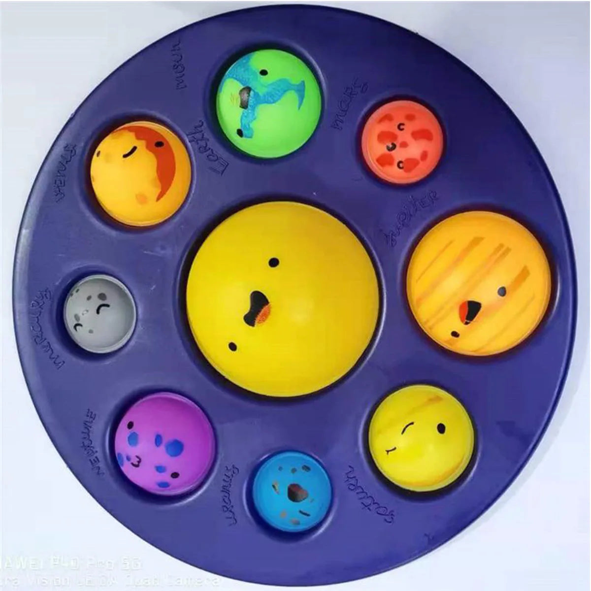 Montessori Eight Planet Push Bubble Fidget Toys, Sensory Stress Relief for Kids