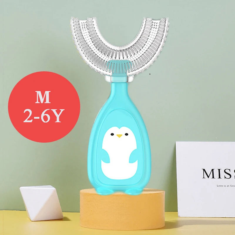 360° U-Shaped Silicone Training Toothbrush for Kids