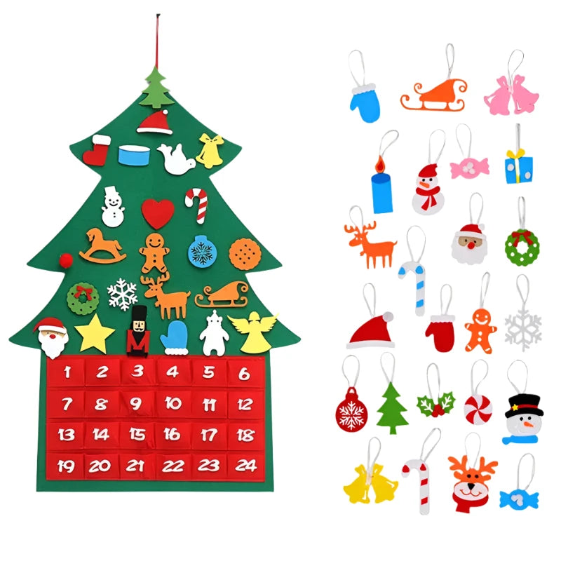 Montessori Felt Christmas Tree Calendar - LittleOzKid