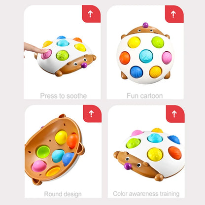 Soft Montessori Hedgehog Sensory Fidget Toy with Push Bubbles pop