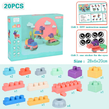 Big Size Soft Building Blocks Toys for Babies and Toddlers, Rubber Bricks