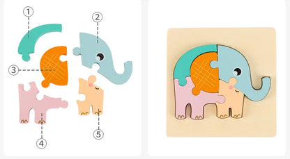 High Quality Baby 3D Wooden Educational Cartoon Puzzle (Get 4 for $64)