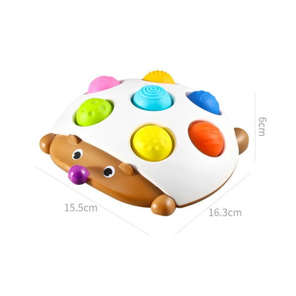 Soft Montessori Hedgehog Sensory Fidget Toy with Push Bubbles pop