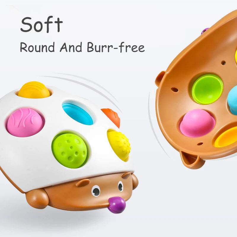 Soft Montessori Hedgehog Sensory Fidget Toy with Push Bubbles pop