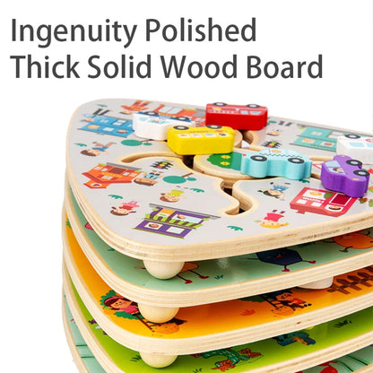 Montessori Wooden Maze Puzzle Boards, Matching Games Educational Learning Toys