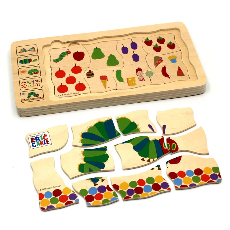 Wooden Montessori Multilayer Caterpillar Jigsaw Puzzle