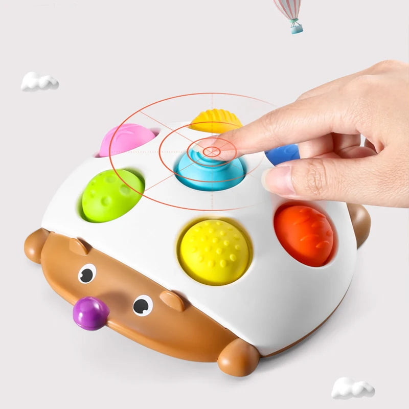 Soft Montessori Hedgehog Sensory Fidget Toy with Push Bubbles pop