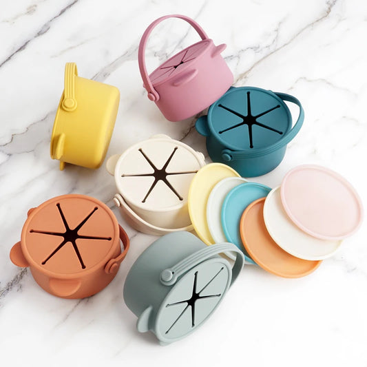 Silicone Snack Box With Lid - Infant Feeding Cup - LittleOzKid