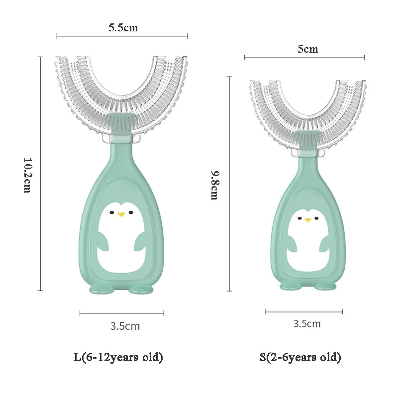 360° U-Shaped Silicone Training Toothbrush for Kids