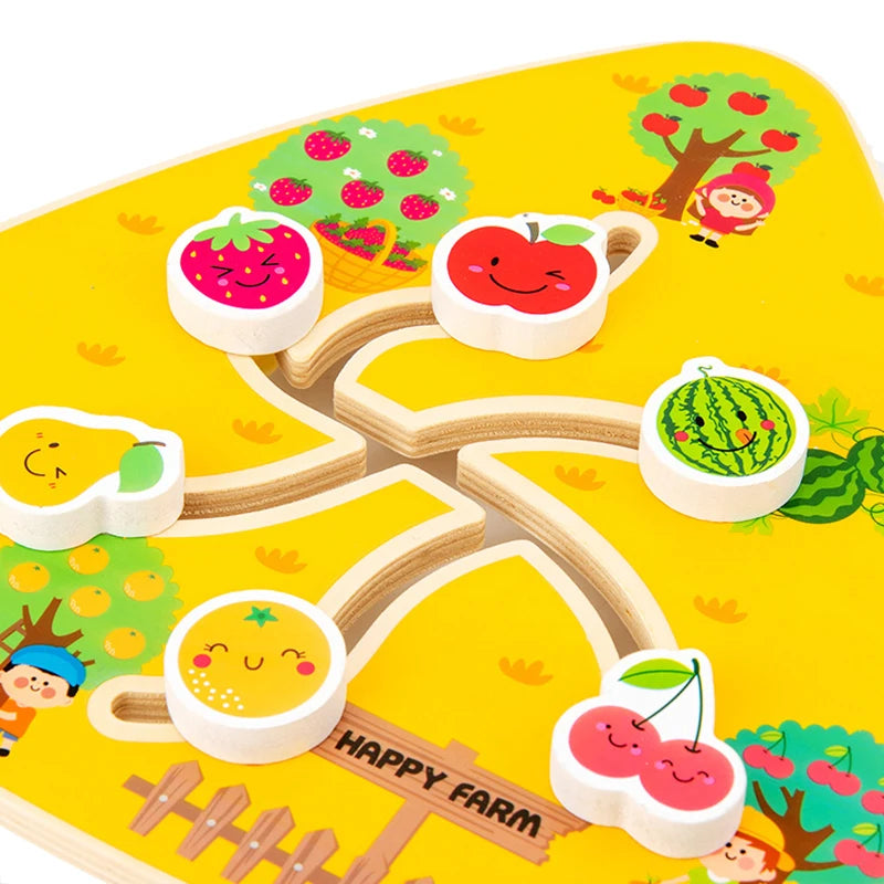 Montessori Wooden Maze Puzzle Boards, Matching Games Educational Learning Toys