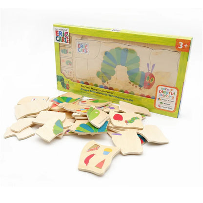 Wooden Montessori Multilayer Caterpillar Jigsaw Puzzle