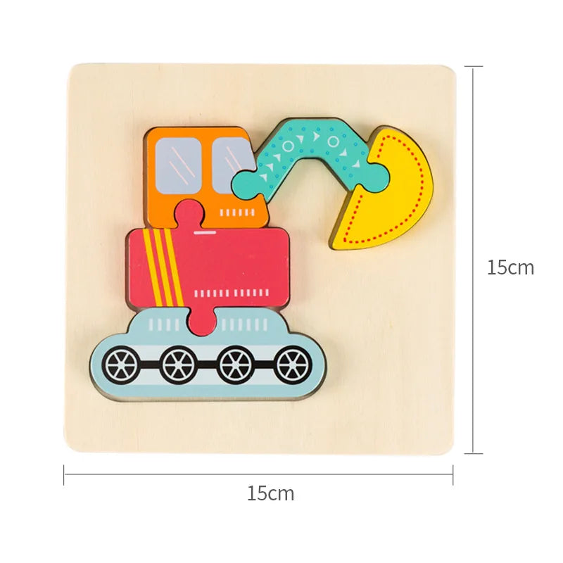 High Quality Baby 3D Wooden Educational Cartoon Puzzle (Get 4 for $64)