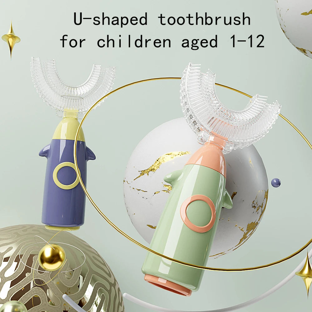 U-shaped Silicone Toothbrush for Children 1-12 Years