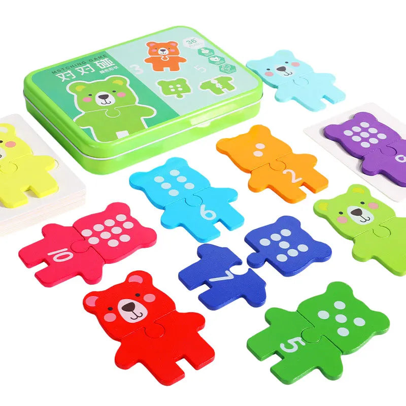 Montessori Number Matching Puzzle Math Educational  Toy