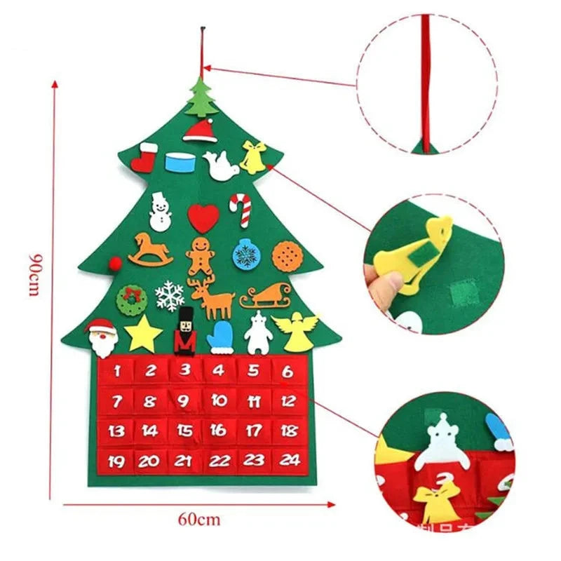 Montessori Felt Christmas Tree Calendar - LittleOzKid