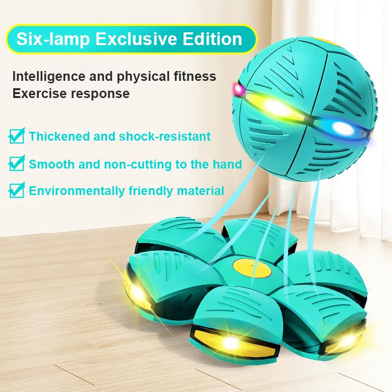 Magic LED Flying Saucer Hop Ball - Outdoor Sports Fitness Game for Kids