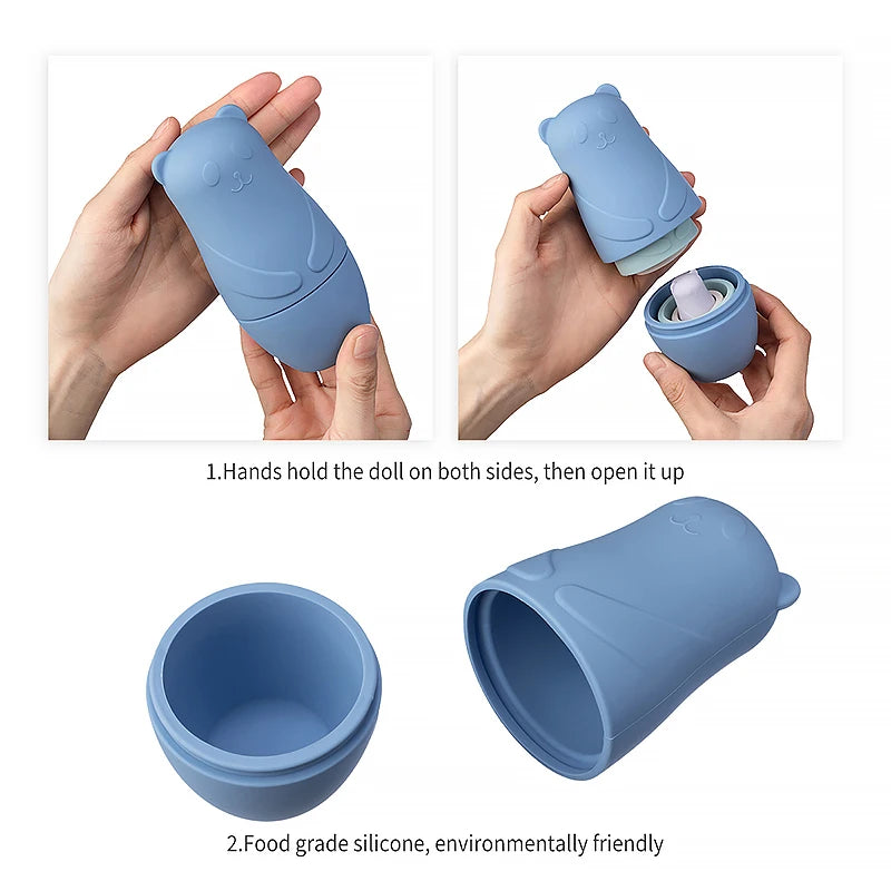 Silicone Bear Family Nesting Dolls for Hand-Eye Coordination, Stacked building blocks