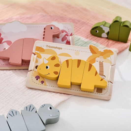 Wooden Montessori Dinosaur Beads Threading Toys for Babies