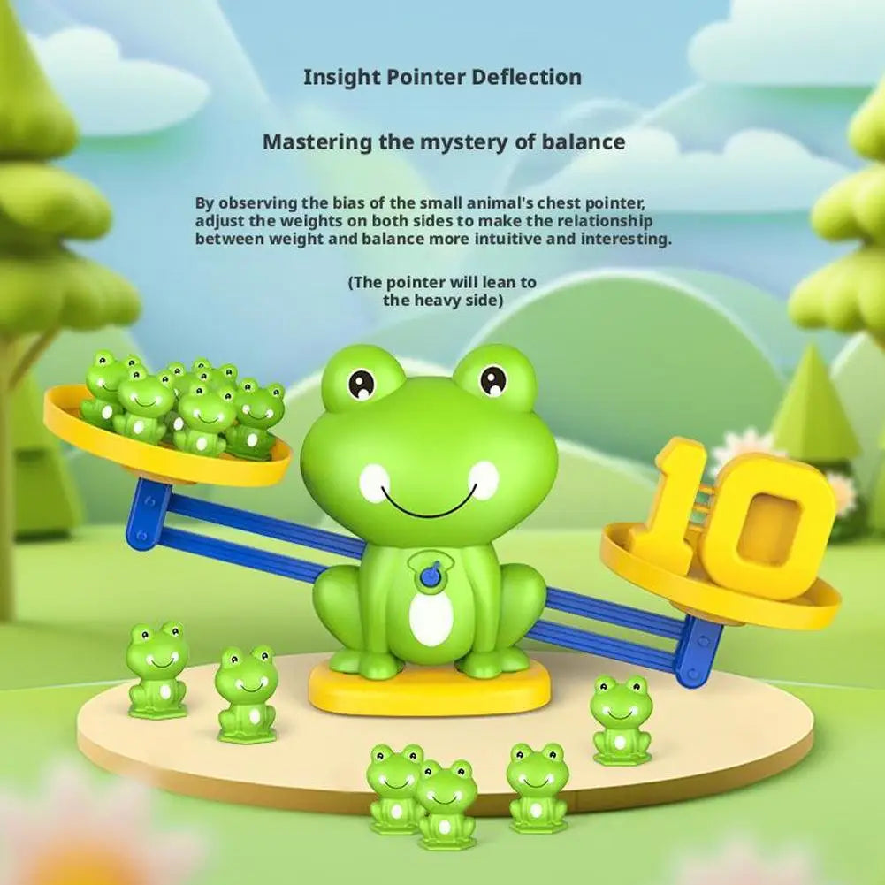 Frog Math Balance Scale, Montessori Number Learning & Counting Toy for Kids