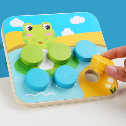 Montessori Mushroom Nail Puzzle & Color Recognition Learning Toy