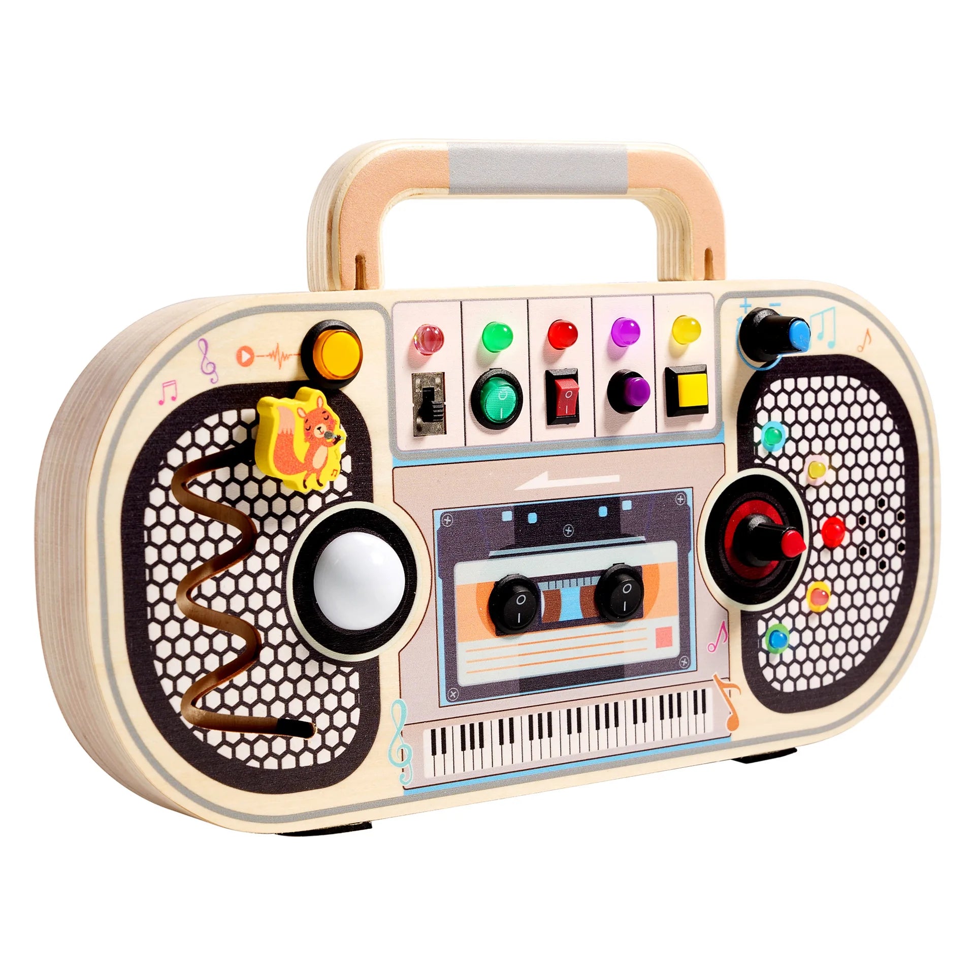 Montessori Wooden Busy Board Sensory Toys with Light Switch Control Board for Toddlers and Babies - LittleOzKid